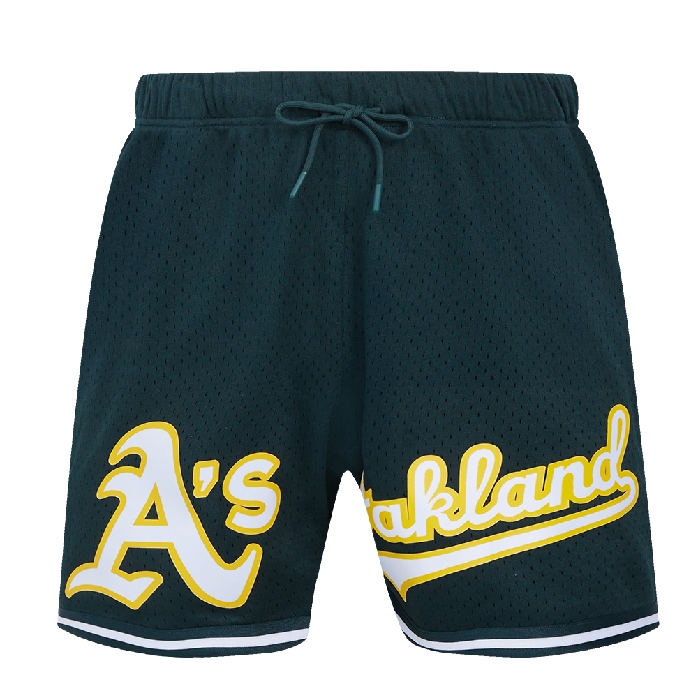 Pro Standard Men's MLB Oakland Athletics Logo Mesh Short - Forest Green - FOREST GREEN